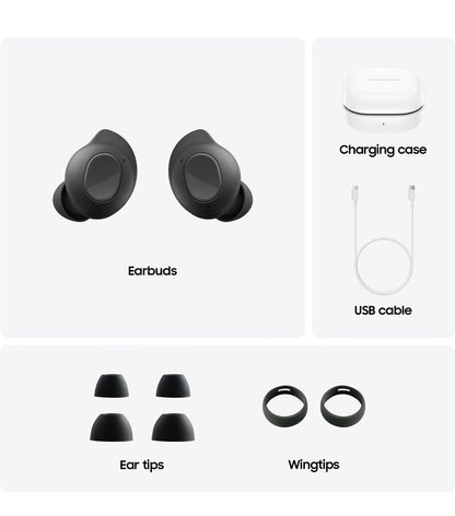 Samsung Galaxy Buds FE Ware Draadlose Bluetooth-oordopjes, Gemaklike en Veilige In-Oor Pasvorm, Outo-skakel Oudio, Raakbeheer, Ingeboude Stemassistent, Grafiet [VSA Weergawe, 1 Jr Vervaardigerwaarborg]