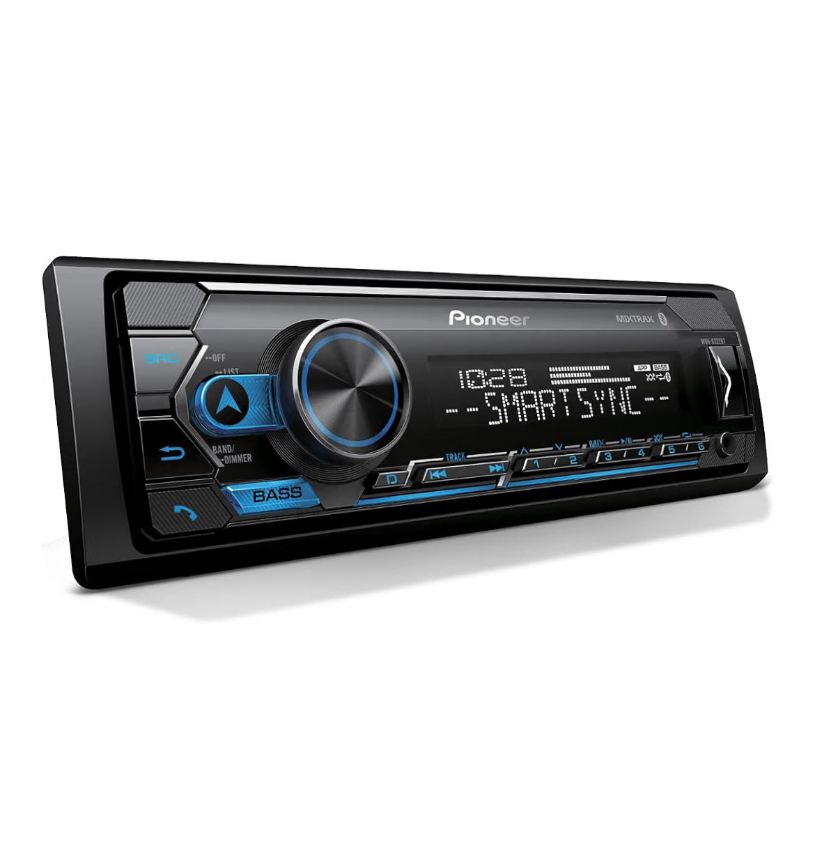 Pioneer MVH-S322BT 1-Din Car Stereo with Bluetooth, USB, AM/FM Radio
Digital Media Receiver, Color Change, 50W x 4 Output, 13-Band EQ, iPhone/Android Compatible, Front/Rear/SW Selectable RCA