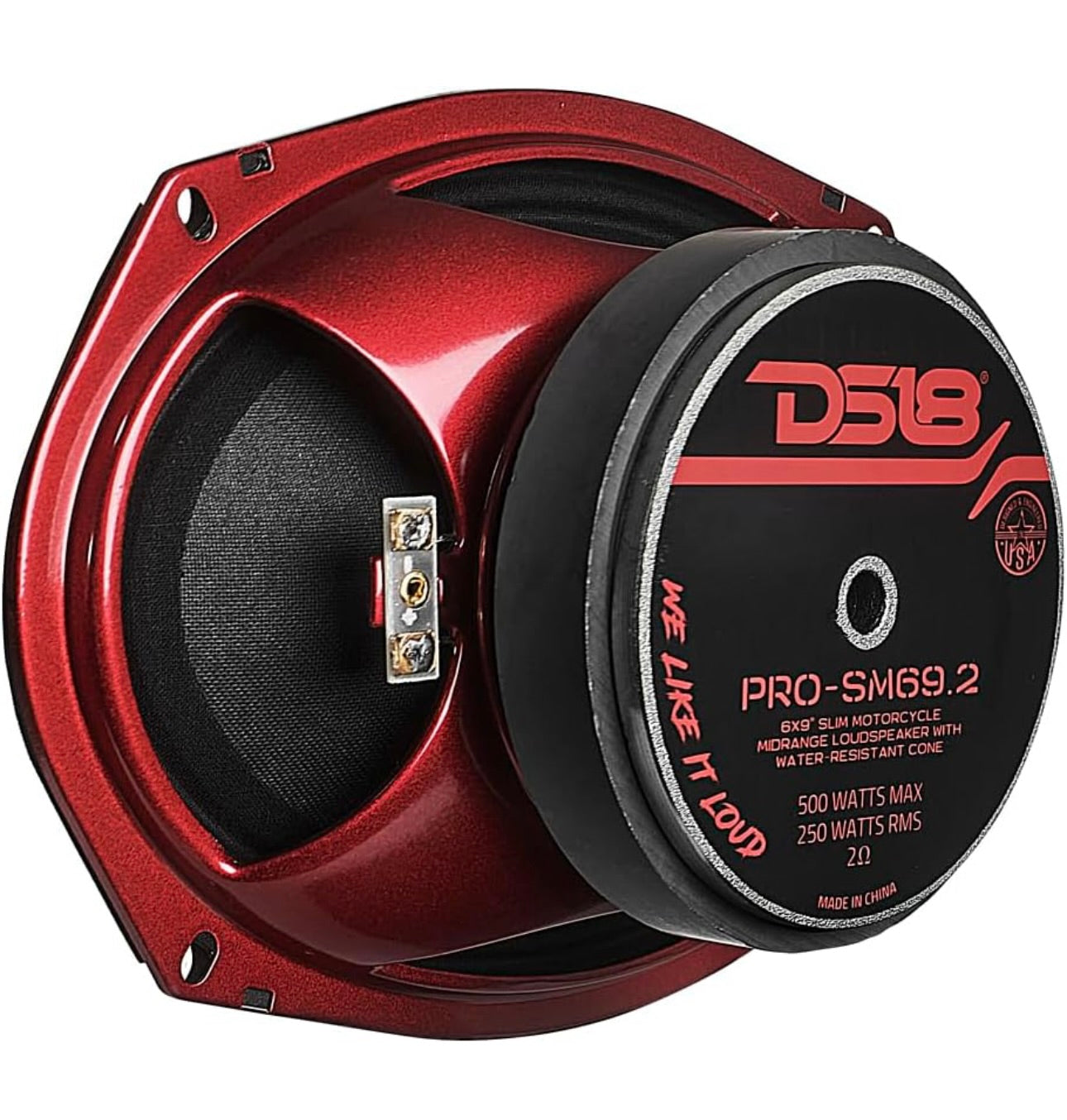 DS18 PRO-SM69.2 6x9 Shallow Water Resistant Cone Mid-Range Speaker - 1PC