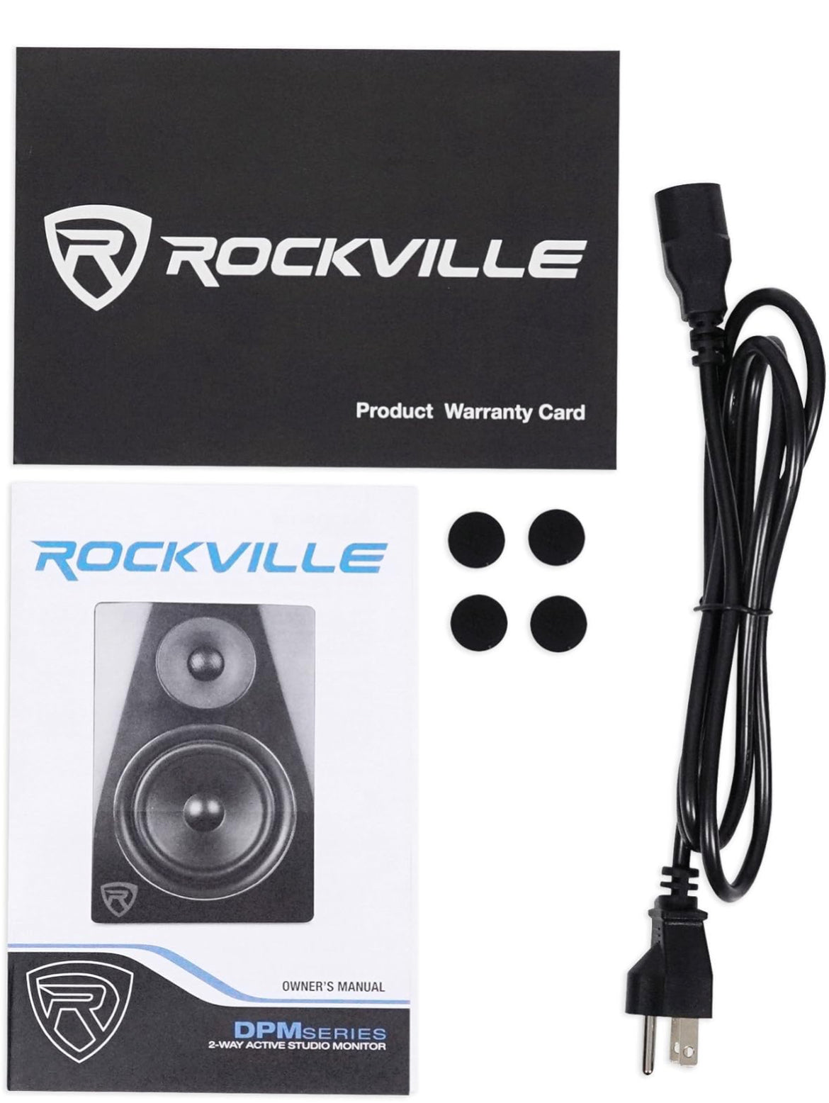 Rockville 2 DPM5C Dual Powered 5.25" 300w Active Recording Studio Monitors+Pads