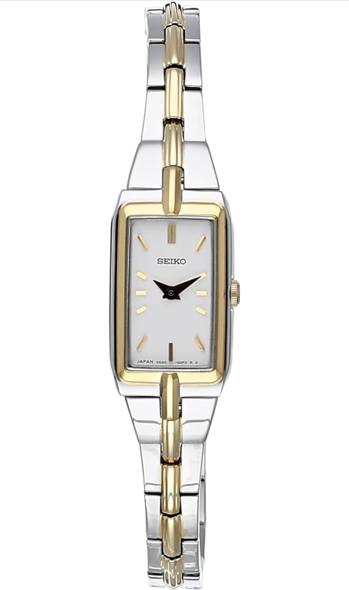 SEIKO Juweliersware-Geïnspireerde Vlekvrye Staalhorlosies met Druk-Drievoudige Armband en Kraapbestande Hardlex Kristal, 30m Waterbestand - Wit