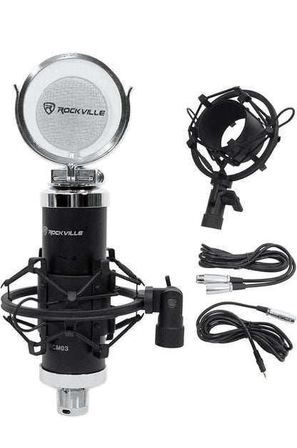 Rockville Apm6c 6.5" 2-rigting 350W Aktiewe/Aangedrewe USB Ateljee Monitorluidsprekers Paar