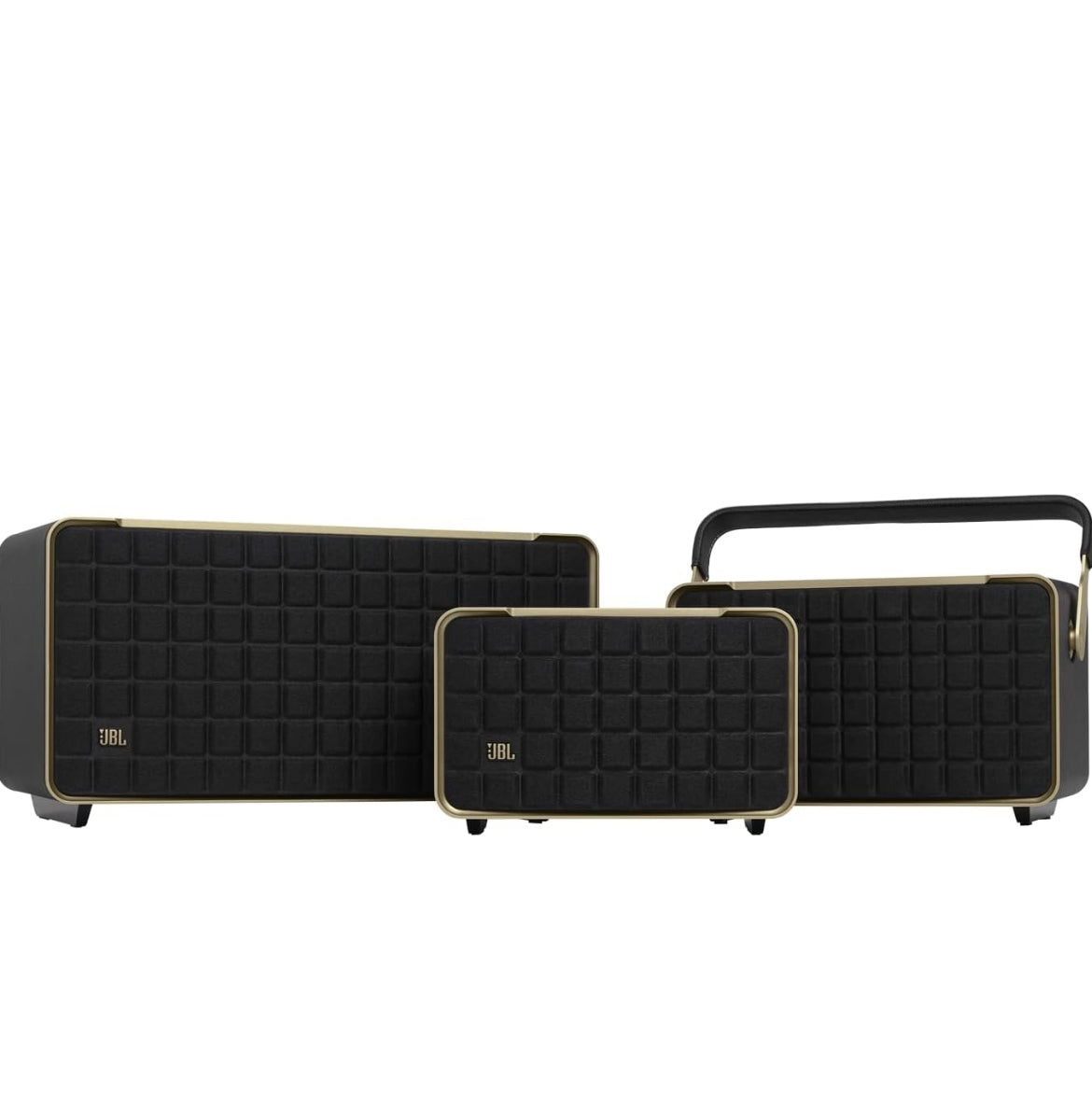 JBL Authentics 300 - Retro Style Wireless Bluetooth/WiFi Home Speaker, Built in Battery (4800mAh) - (Black/Gold)