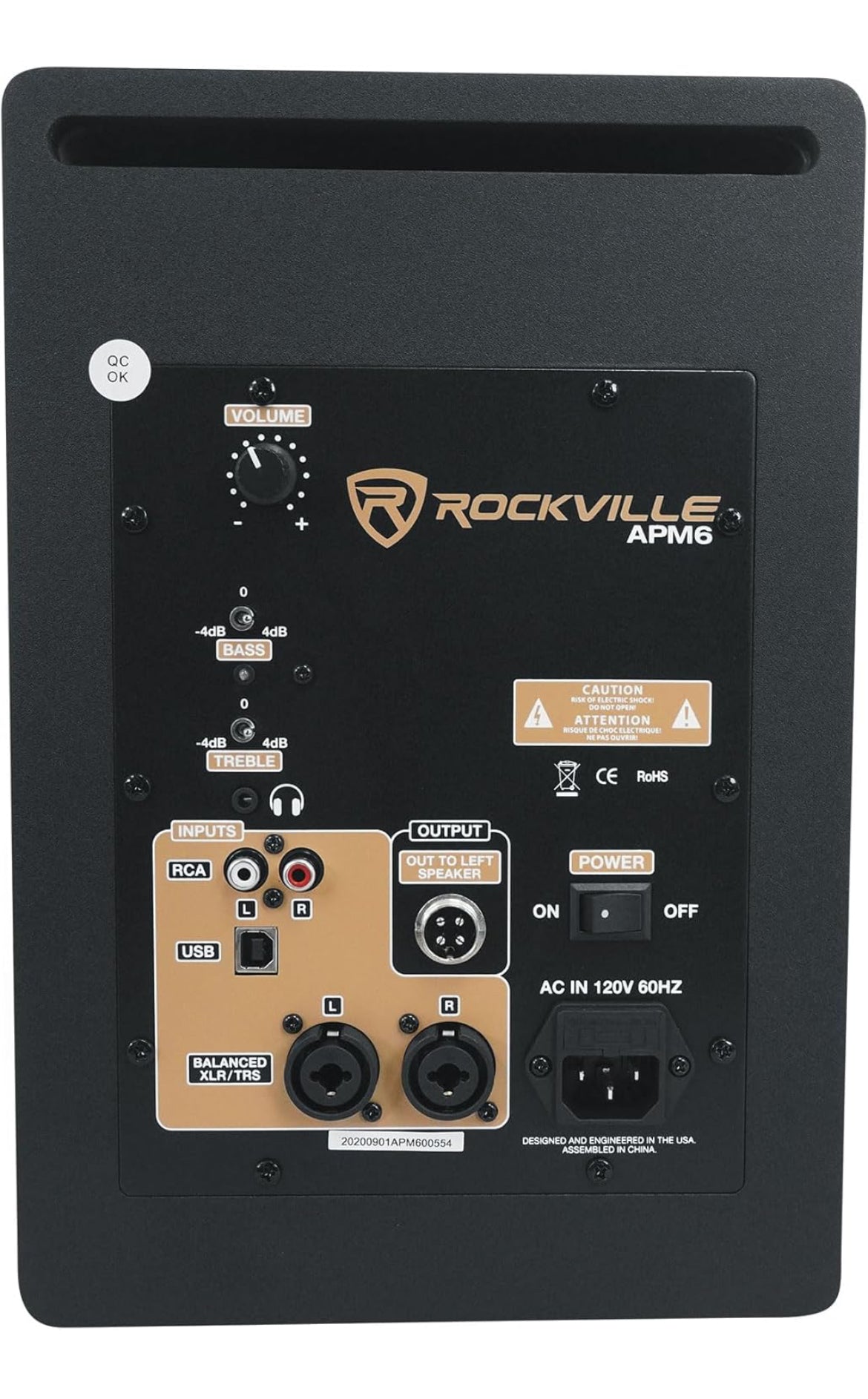 Rockville Apm6c 6.5" 2-Way 350W Active/Powered USB Studio Monitor Speakers Pair
