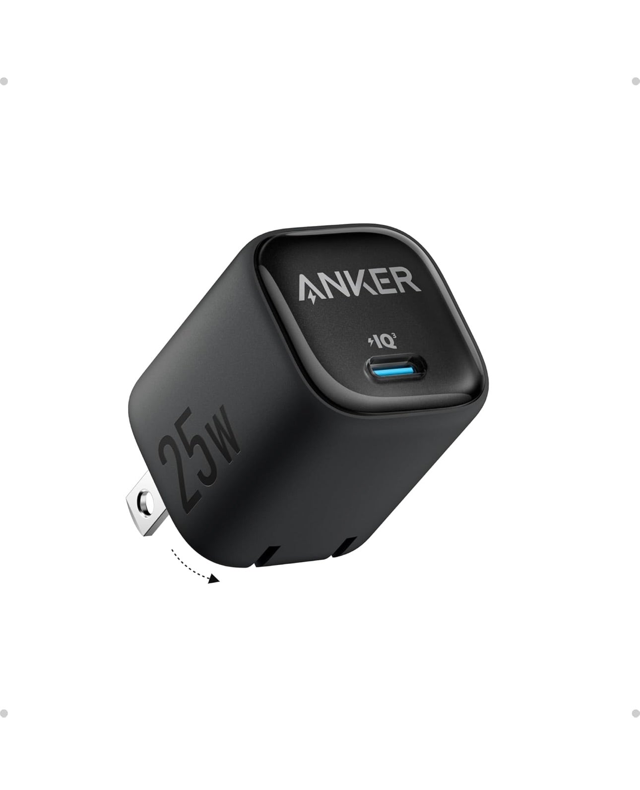 Anker 25W USB C Charger Block, Compact and Foldable, Supports PPS Fast Charging - (Black)