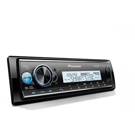 Pioneer Marine Car Stereo with Bluetooth, USB, AM/FM Radio Digital Media Receiver, SiriusXM, Color Change, White Display for Outdoor, Hi-Volt RCA, iPhone/Android Compatible