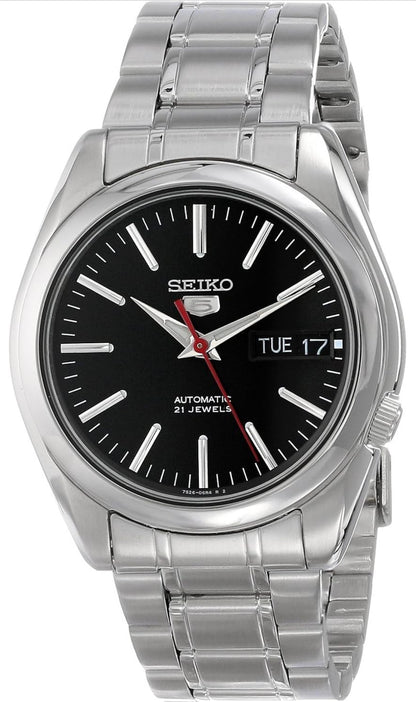 Seiko 5 Outomatiese Vlekvrye Staalhorlosie - Swart
