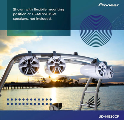 Pioneer UD-ME30CP Toringluidsprekermonteringshakies - Buigsame Monteeropsies, Pas 1-7/8" tot 3" Buise - (Silwer) 2 Pak