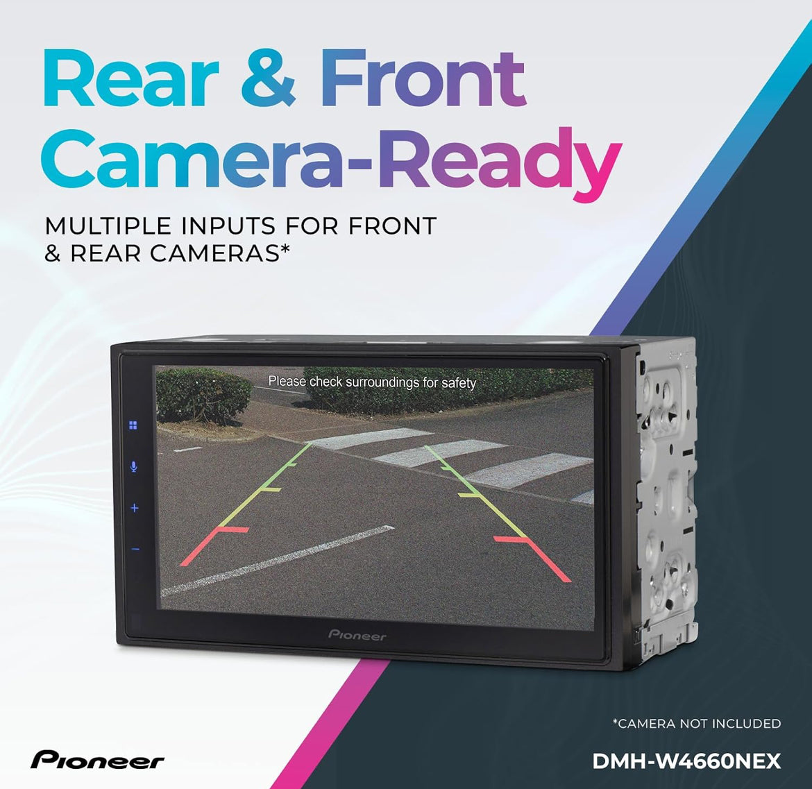 Pioneer DMH-W4660NEX 6.8" Capacitive Touchscreen Double Din Car Stereo
Digital Multimedia Receiver, Wireless CarPlay & Android Auto, Amazon Alexa, Bluetooth, HD Radio, Backup Cam, Hi-Volt RCA
