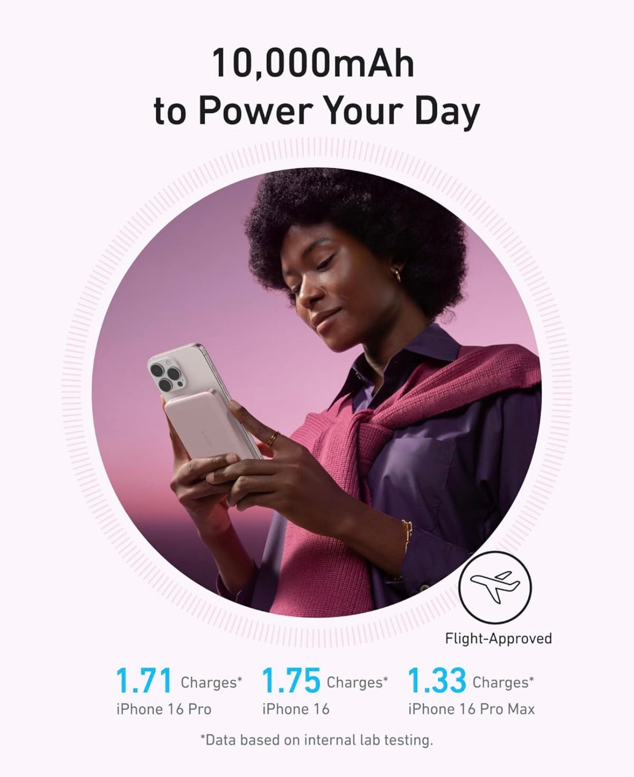 Anker MagGo Power Bank, Ultra Slim 10000mAh Magnetic Battery Pack, Qi2 Certified - ROSE