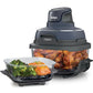 Ninja Crispi 4-in-1 Portable Glass Air Fryer Cooking System, 4QT & 6 Cup Glass Containers with Storage Lids- Cyberspace, FN101GY