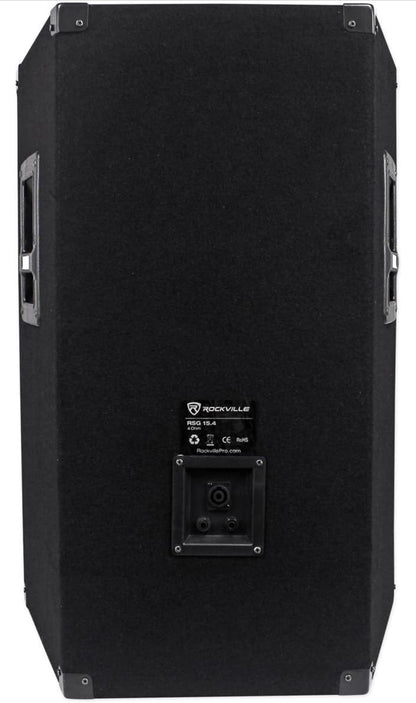 Rockville RSG15.4 15" 3-rigting 1500 Watt 4-Ohm Passiewe DJ/Pro Oudio PA Luidspreker, Swart