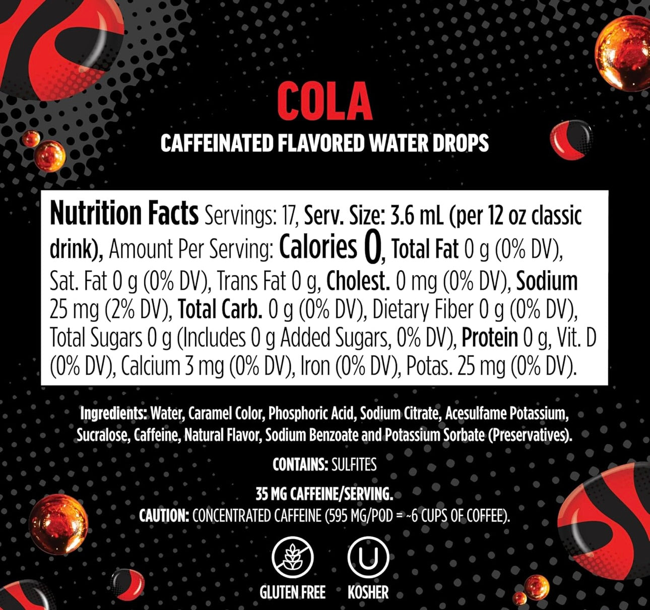 Ninja Thirsti Gegeurde Waterdruppels, ZERO KOELDRANK Cola, Klassieke Koeldrankgeure Maak 17, 355ml drankies - 3-Pak
