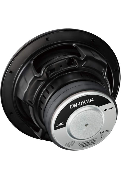 JVC CW-DR124/104 DRVN 4-ohm 350 Watt Motorklank Subwoofer - Enkel (Swart) met Betroubare Lae-Frekwensie Punch (10")