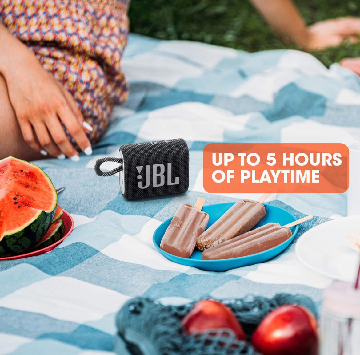 JBL Go 3 - Portable Mini Bluetooth Speaker P67 Waterproof and Dustproof - (White)