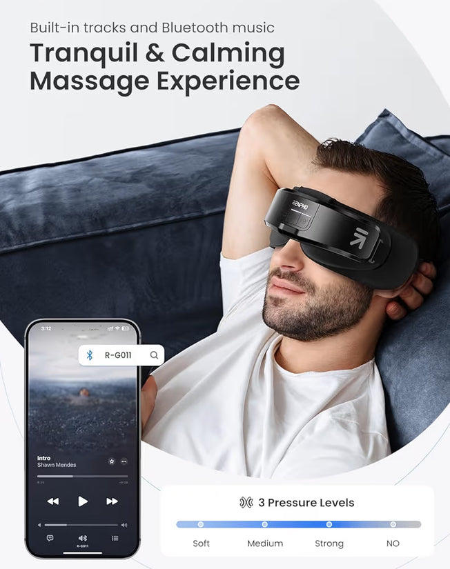 Eyeris Shift Eye Massager for Migraines Heated Eye Massager & Sleep Mask for Relaxation- Detachable Eye Massager Mask