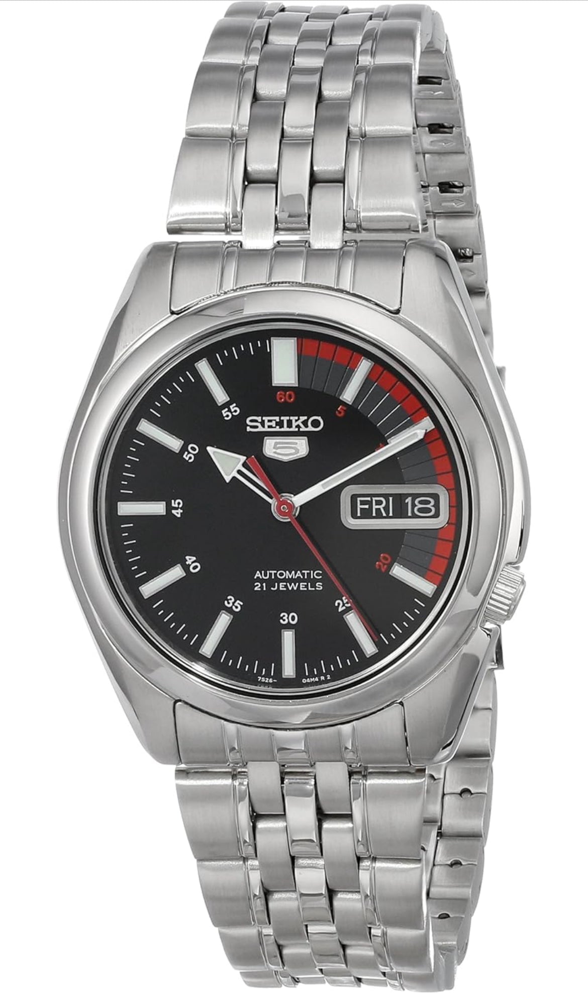 Seiko 5 Outomatiese Vlekvrye Staalhorlosie - Swart