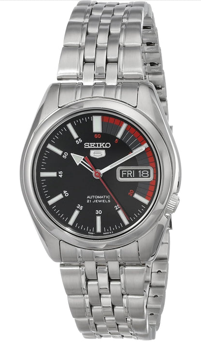 Seiko 5 Outomatiese Vlekvrye Staalhorlosie - Swart