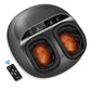 Foot Massager Machine w/ Heat Shiatsu Foot Massager for Plantar Fasciitis Cordless Control - Up to Size 13 (Black)