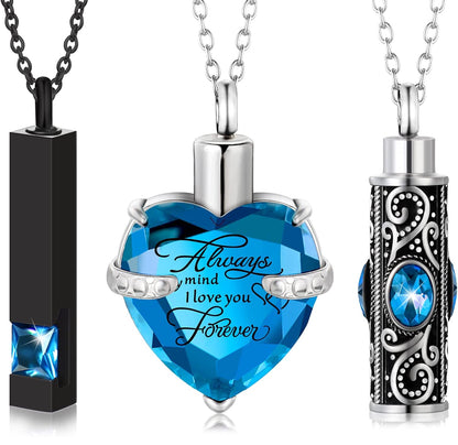 Elegante Cremering-Urnketting Vertikale Staaf Sirkon Hart Kristal Vlekvrye Staal Gedenkhangertjie