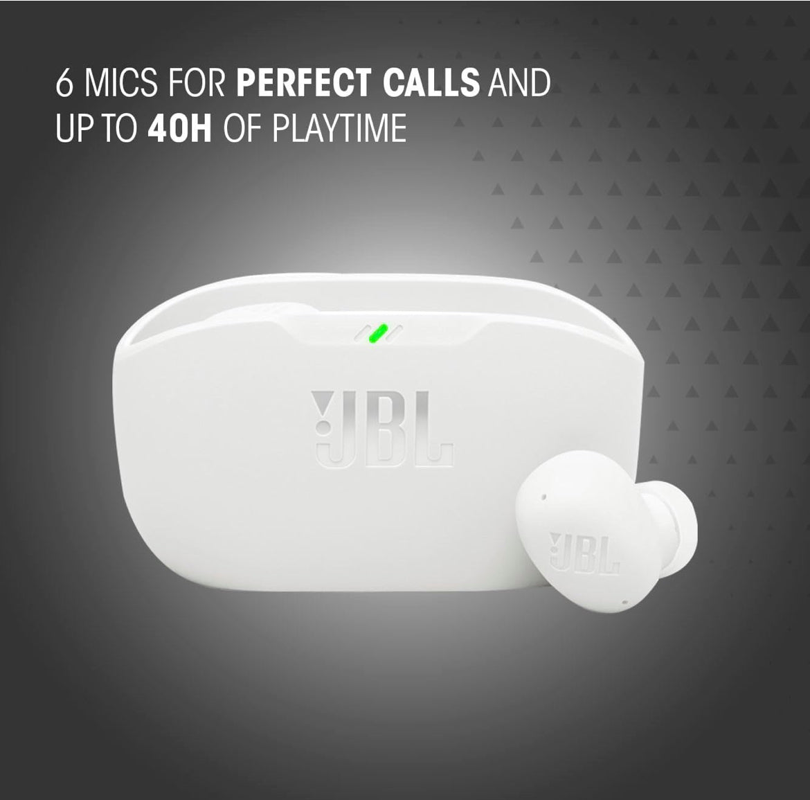 JBL Vibe Buds 2 - True Wireless Noise Cancelling Earbuds Pure Bass Sound & Smart Ambient Technology - (White)