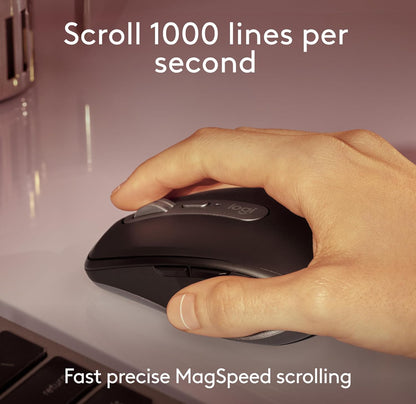 Logitech MX Anywhere 3S vir Mac, Kompakte Koordlose Bluetooth Muis, 8K DPI Enige-Oppervlak Opsporing, Stil Klikke, USB C, Koordlose Muis vir MacBook Pro, MacBook Air, iMac, iPad - Liggrys