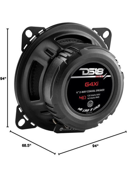 DS18 G4Xi GEN-X 4" 2-rigting Koaksiale Luidsprekers 120 Watt Maksimum Krag 4-Ohm - PAAR