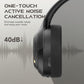 Black Shark JoyBuds Max Active Noise Cancelling Headphones, 50H Playtime Wireless Over Ear Headphones w/ Microphone, Bluetooth (Black)