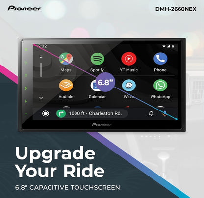 Pioneer DMH NEX Digitale Multimedia-ontvanger, met Apple CarPlay, Android Auto, Amazon Alexa Bluetooth en Agteruitry-kamera-versoenbaarheid, 6.8” Kapasitiewe Raakskerm