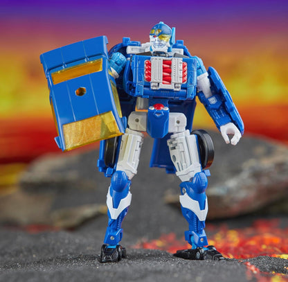 Transformers Legacy United Deluxe Klas Robots in Disguise 2001 Universe Autobot Side Burn, 5.5-duim Omskepbare Aksiefiguur, 8+