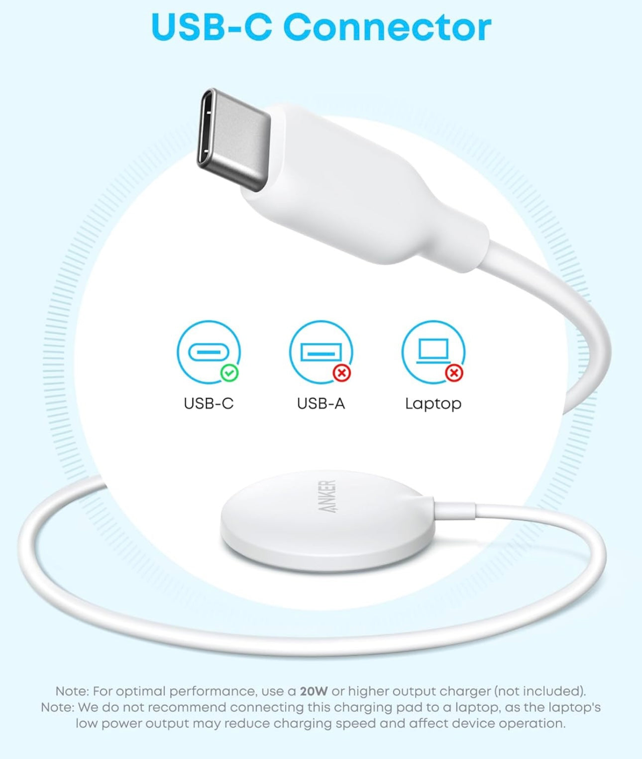 Anker Zolo Magnetic Wireless Charger Qi2 Certified 15W MagSafe Wireless Charging Pad- (White, 1 Pack)