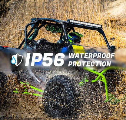 17" 6-Speaker UTV Sound Bar w/ Bluetooth, RGB ATV Soundbar 400W Peak Power, Waterproof, FM Radio/USB/AUX, Detachable Remote & Audio Sync