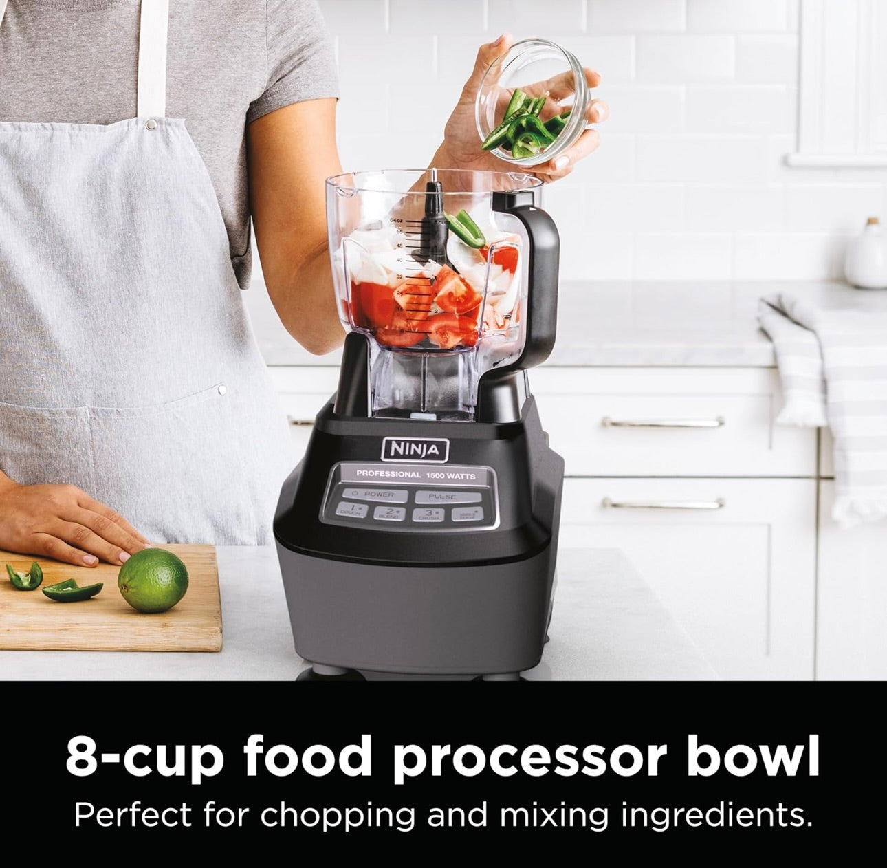 Ninja Blender, Food Processor, Blender for-Smoothies, Includes Pitcher, Smoothie Cup, and 8-Cup Bowl Mega Kitchen System, 120 Volts - Black, BL770AMZ