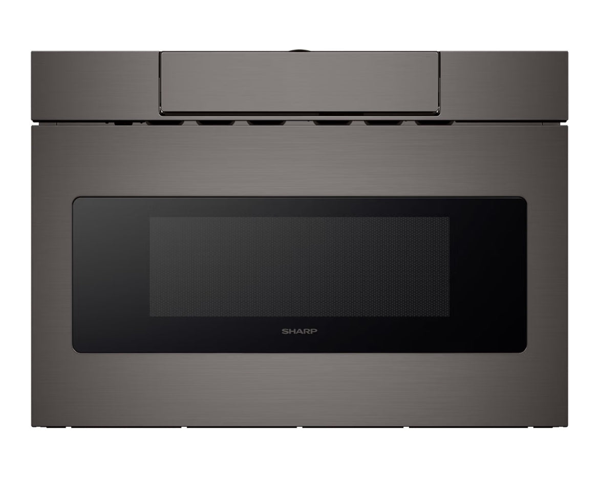 SHARP SMD2470AH Microwave Drawer Oven, 24-inch, 1.2 Cubic Feet, 950 Watt, Concealed Control Panel with Digital LCD Display, Black Stainless Steel