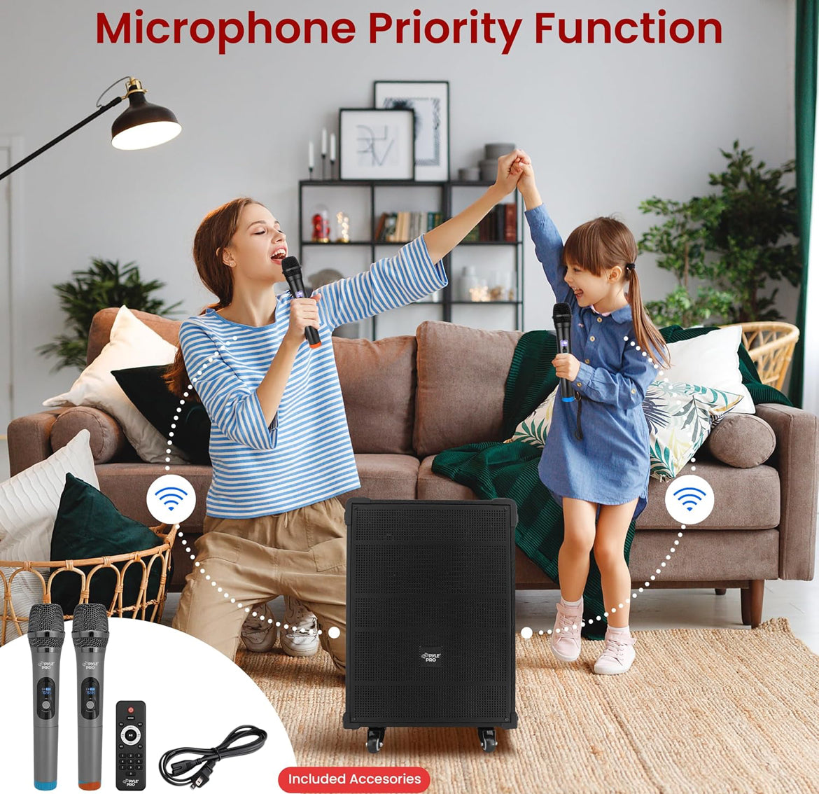 Draagbare 12" Koordlose Bluetooth-luidsprekersisteem - Ingeboude Herlaaibare Battery, Koordlose Mikrofoon, USB/Mikro SD/FM - 80 Watt - FM Radio met Digitale LED-skerm