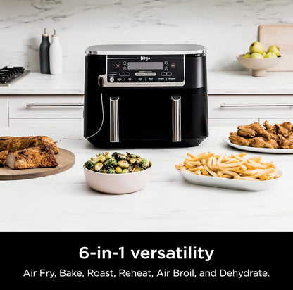 Ninja Lugbraaier, Termometer, Braai, Bak, Lugbraai, Knapperig maak, Roostering, Herverhit, Warmhou, 6-in-1 - 10 QT