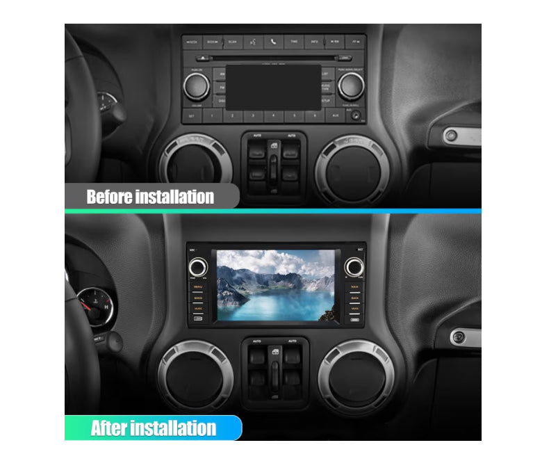Car Stereo Replacement Support Carplay Android Auto Built in Bluetooth WiFi - for Jeep Wrangler JK 2007-2018 Dodge RAM 1500 2500 3500 2009-2012
