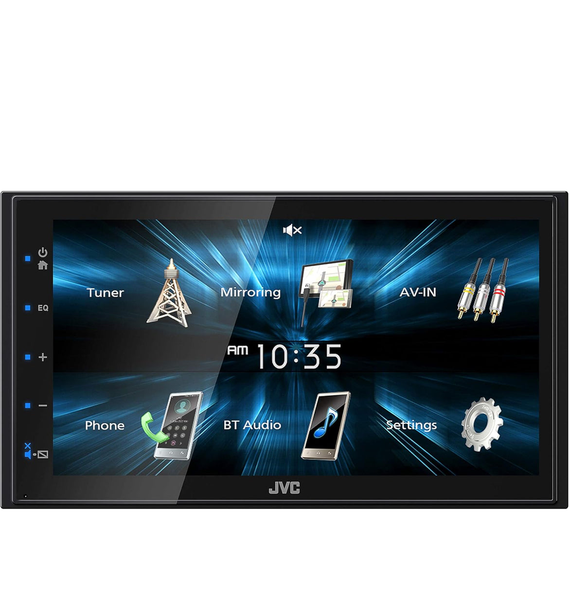 JVC KW-M150BT Bluetooth-motorstereo-ontvanger met USB-poort – 6.75"-raakskerm – AM/FM-radio – Dubbel-DIN MP3-speler – 13-band-EQ (Swart)