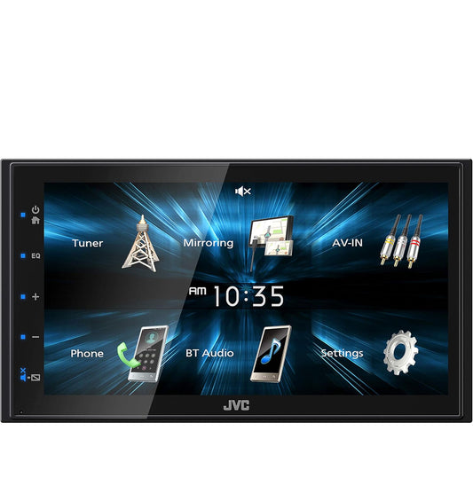 JVC KW-M150BT Bluetooth-motorstereo-ontvanger met USB-poort – 6.75"-raakskerm – AM/FM-radio – Dubbel-DIN MP3-speler – 13-band-EQ (Swart)