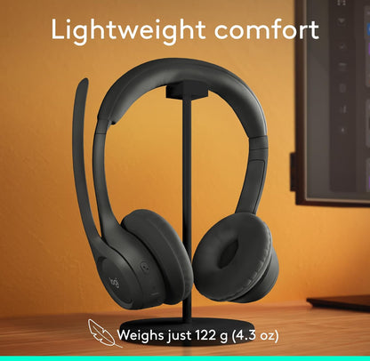 Logitech Zone 301 Draadlose Bluetooth-koptelefoon met Geraasdempende Mikrofoon, Versoenbaar met Windows, Mac, Chrome, Linux, iOS, iPadOS, Android – Grafiet