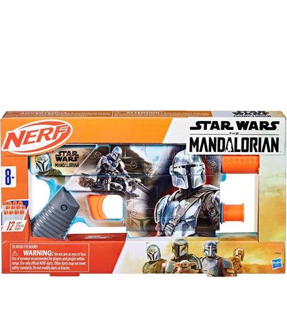 Nerf Star Wars The Mandalorian Dart Blaster, 12 Elite Darts, Internal Clip, Toy Foam Blasters for 8 Year Old Boys & Girls & Up
