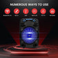 Portable Bluetooth PA Speaker System 800W 12” Outdoor - Party Lights, USB SD Card Reader, FM Radio, Rolling Wheels - Wired microphone, Remote