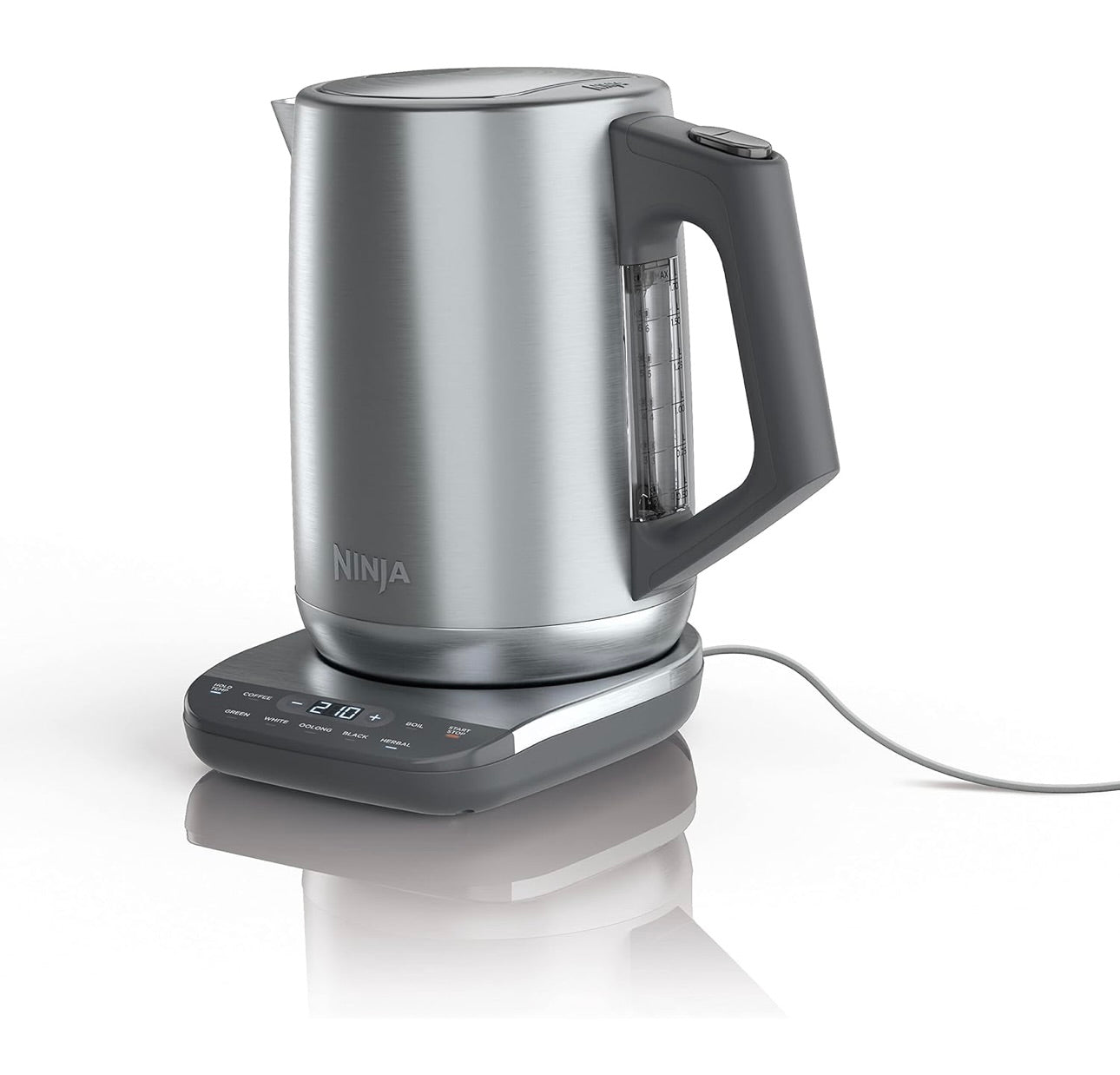 Ninja KT200 Precision Temperature Electric Kettle, 1500 watts 7-Cup Capacity, Hold Temp Setting - Silver