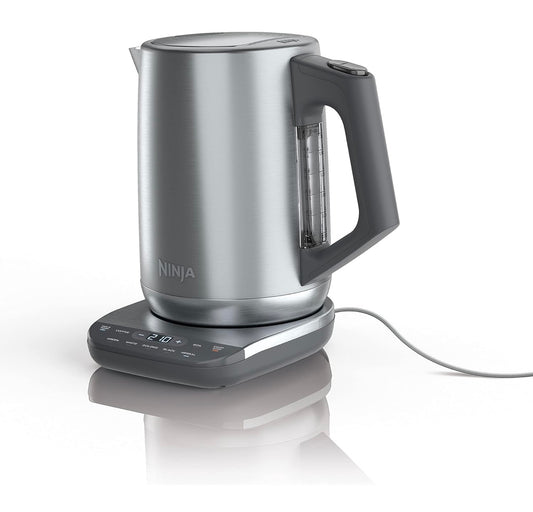 Ninja KT200 Presisie Temperatuur Elektriese Ketel, 1500 watt 7-Koppie Kapasiteit, Hou Temperatuur Instelling - Silwer