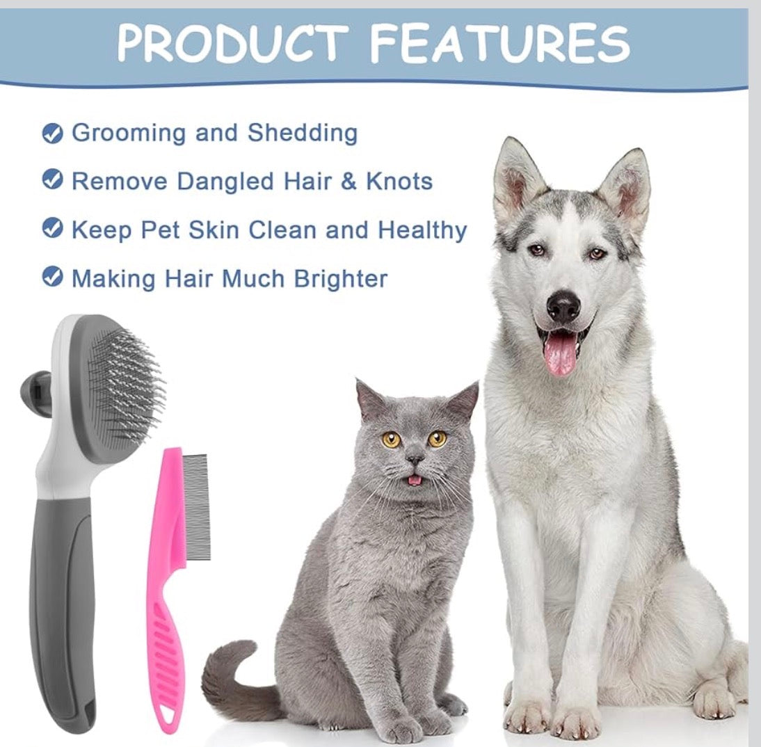 Pet Grooming Brush for Cats, Self Cleaning Cats Hair Brush with Release Button