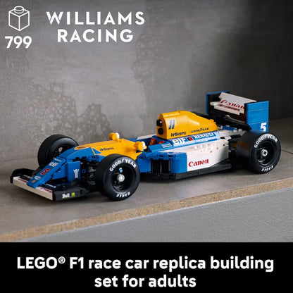 LEGO Icons Williams Racing & Nigel Mansell F1 Modelmotorstel - Boustel F1 selfdoenhandwerk vir Vertoon
