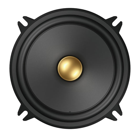 Pioneer TS-A1301C, 2-rigting Komponent Motoroudio Luidsprekers, Volreeks, Helder Klankgehalte, Maklike Installasie en Verbeterde Basrespons, Swart en Goudkleurige 5.25” Ronde Luidsprekers