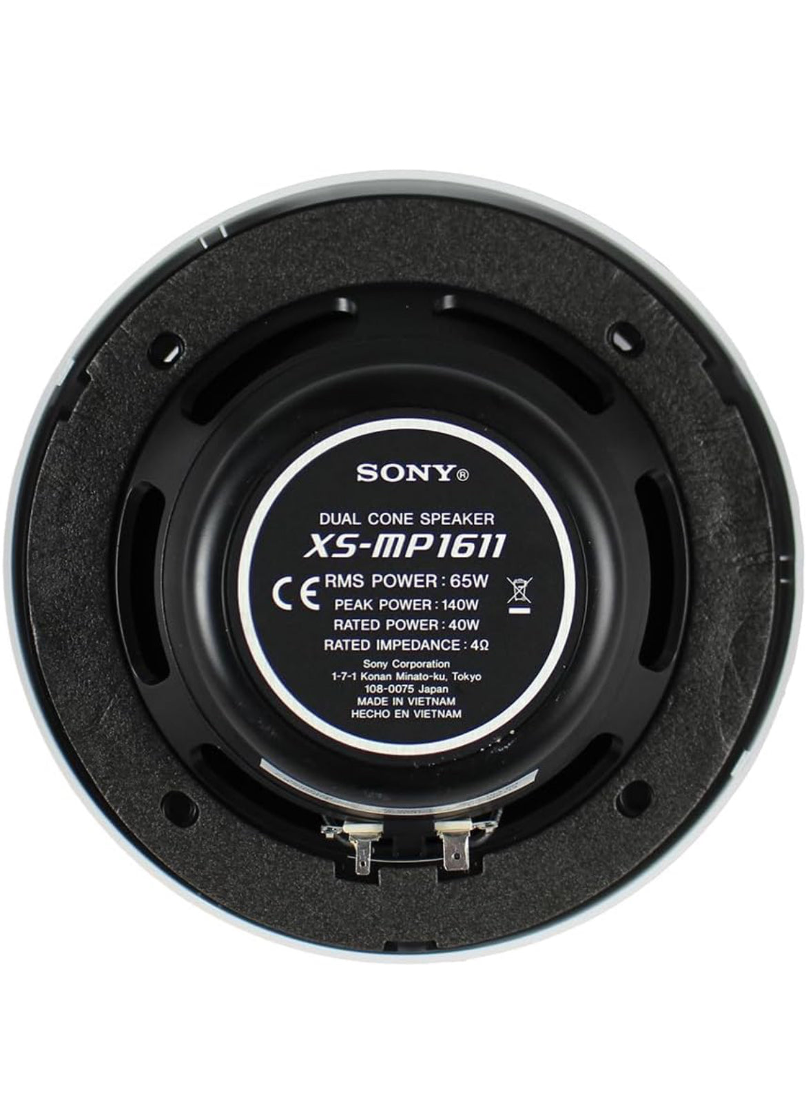 Sony Marine Oudioluidsprekers 6.5 Duim Dubbelkeëlontwerp vir Bote, Swembaddens en Ander Buitelug-oudiostelsels - Wit
