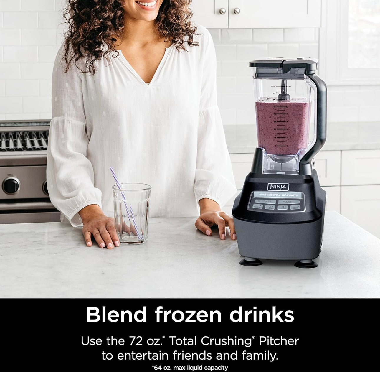Ninja Blender, Food Processor, Blender for-Smoothies, Includes Pitcher, Smoothie Cup, and 8-Cup Bowl Mega Kitchen System, 120 Volts - Black, BL770AMZ