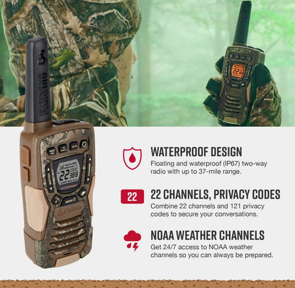 Cobra ACXT1035R FLT Waterdigte Handradio's - Herlaaibaar, Dryf, 22 Kanale, Langafstand 37-Myl Tweerigting Radiostel (2-pak)